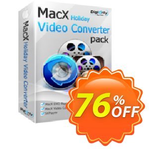 MacX Holiday Video Converter Pack 優惠券，折扣碼 76% OFF MacX Holiday Video Converter Pack, verified，促銷代碼: Stunning offer code of MacX Holiday Video Converter Pack, tested & approved