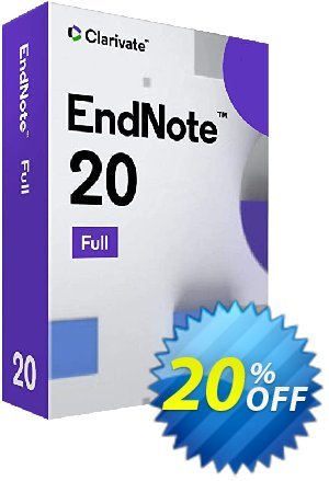 Endnote Full License Coupon, discount FLASH SALE: 20% off EndNote. Ends March 31st. T&Cs apply.. Promotion: Staggering discount code of Endnote Full License, tested & approved