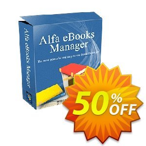 Alfa Ebooks Manager PRO Coupon, discount 50% OFF Alfa Ebooks Manager PRO, verified. Promotion: Big promo code of Alfa Ebooks Manager PRO, tested & approved
