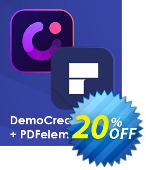 Bundle: Wondershare DemoCreator + PDFelement Pro kode diskon 20% OFF Bundle: Wondershare DemoCreator + PDFelement Pro, verified Promosi: Wondrous discounts code of Bundle: Wondershare DemoCreator + PDFelement Pro, tested & approved