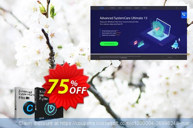 Get 75% OFF 2019 IObit Black Friday: Advanced SystemCare PRO + IObit Malware Fighter PRO offering sales