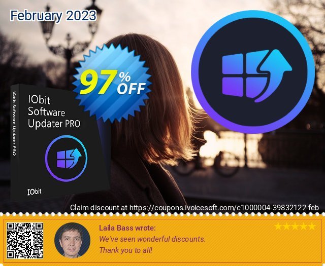 IObit Software Updater 5 PRO (3 PCs) discount 97% OFF, 2022 End year promo. 66% OFF IObit Software Updater 5 PRO, verified
