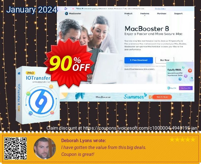 IOTransfer 4 Lifetime (3 PCs) discount 90% OFF, 2022 New Year's Day offering sales. 2022 Spring Sales