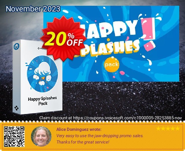 Movavi effect: Happy Splashes Pack 令人震惊的 产品销售 软件截图