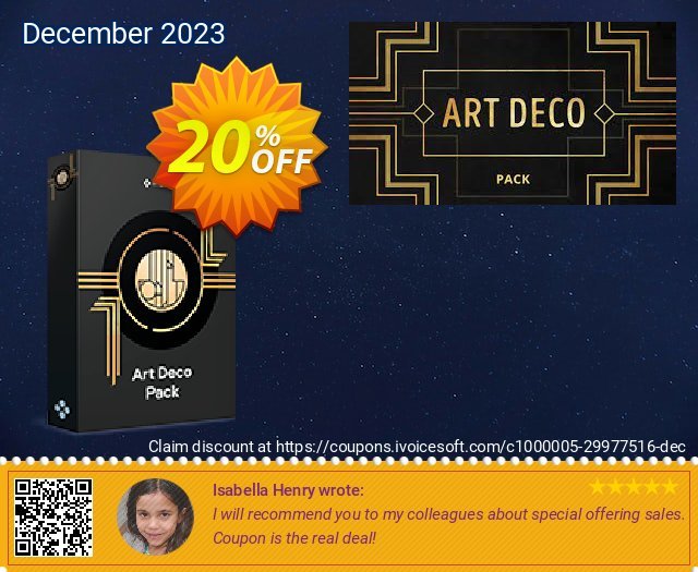 Movavi effect: Art Deco Pack discount 20% OFF, 2022 St. Patrick's Day promo sales. Art Deco Pack Marvelous promotions code 2022