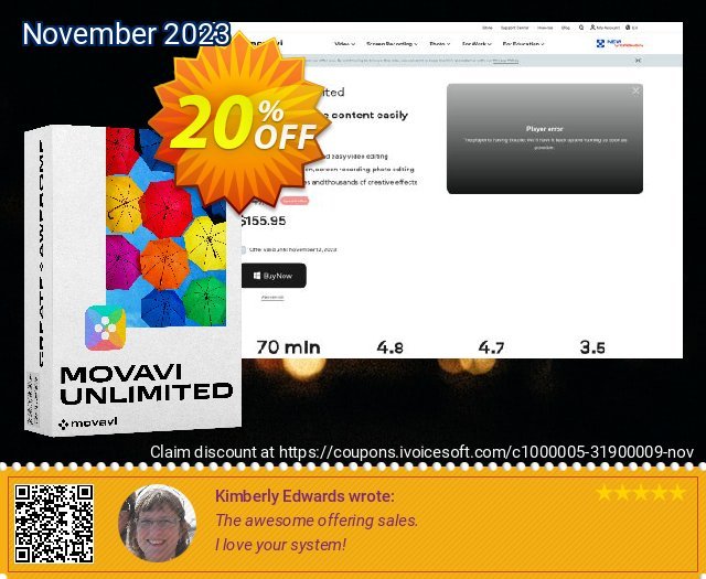 Movavi Unlimited 1-year + Red Lasers Exclusive Pack discount 20% OFF, 2022 World Backup Day offering discount. 20% OFF Movavi Unlimited 1-year + Red Lasers Exclusive Pack, verified