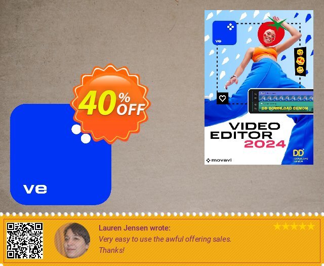 Movavi Video Editor Lifetime License discount 40% OFF, 2023 World Photo Day offering sales. 40% OFF Movavi Video Editor, verified