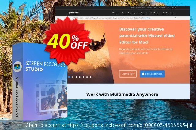 Get 40% OFF Movavi Screen Recorder Studio for Mac discount