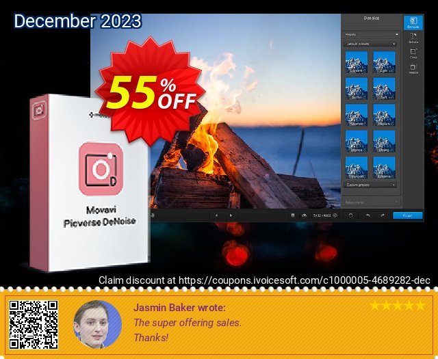 Movavi Photo DeNoise for Mac discount 55% OFF, 2022 Spring discounts. 15% Affiliate Discount