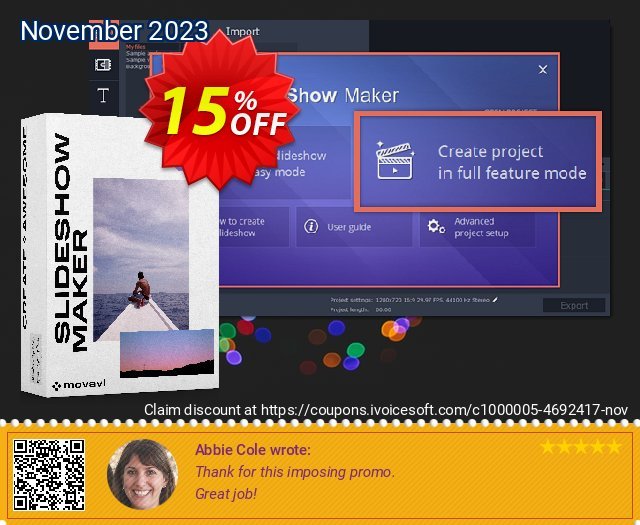 Movavi Slideshow Maker for Mac fantastisch Preisnachlässe Bildschirmfoto