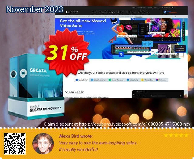 Movavi Bundle: Gecata + Video Editor Plus discount 31% OFF, 2022 Good Friday offering sales. Bundle: Gecata by Movavi + Hottest promo code 2022