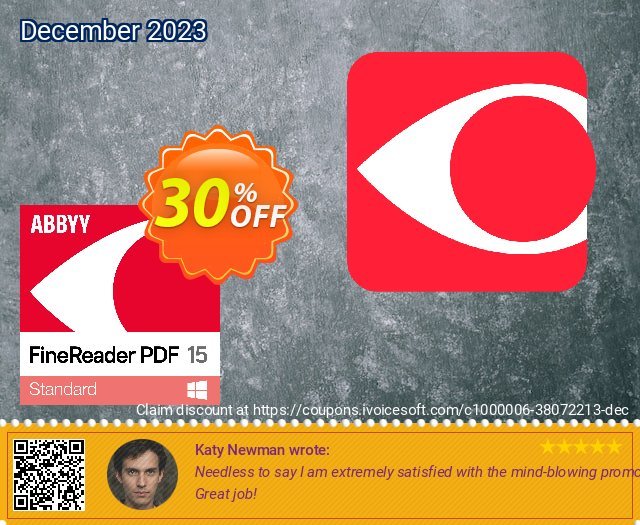 ABBYY FineReader PDF 15 Standard Monthly subscription discount 30% OFF, 2023 January offering sales. 30% OFF ABBYY FineReader PDF 15 Standard Monthly subscription, verified