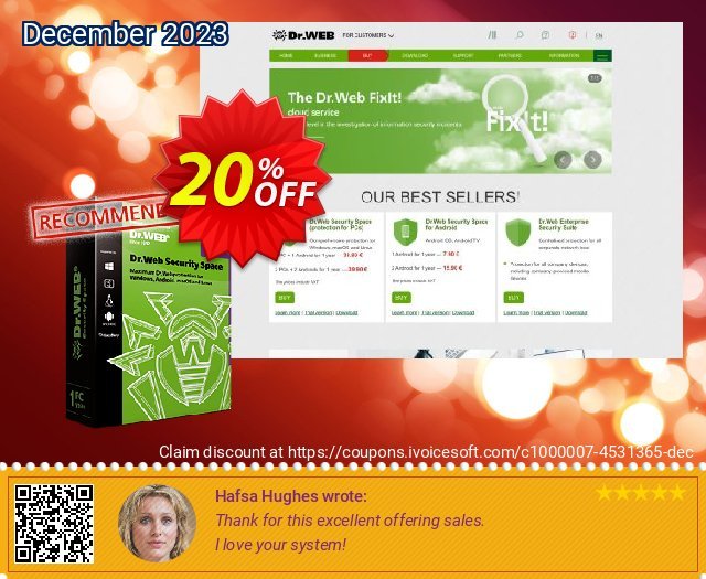 Dr.Web Security Space discount 20% OFF, 2024 World Heritage Day offering discount. Home products (Dr.Web Security Space)+Free protection for mobile device! wonderful deals code 2024