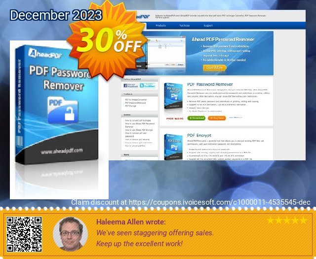 Ahead PDF Password Remover discount 30% OFF, 2022 New Year offering discount. Ahead PDF Password Remover - Single-User License best offer code 2022