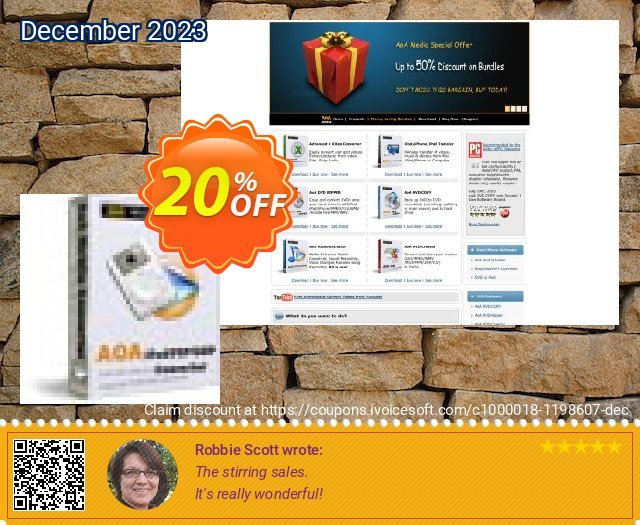 AoA iPod/iPad/iPhone/PSP Converter discount 20% OFF, 2022 Happy New Year promo. MP4Converter 20% off