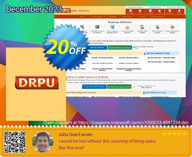 DRPU Business Card Maker Software hebat promo Screenshot
