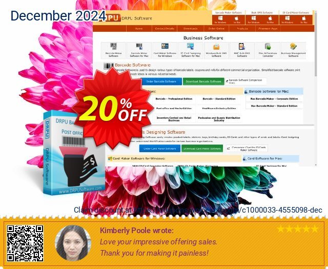 DRPU Post Office and Bank Barcode Label Maker Software mewah kode voucher Screenshot