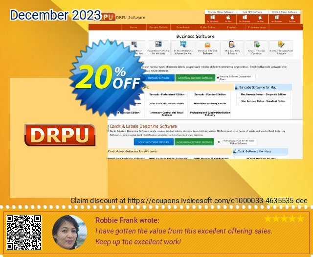 DRPU Barcode Maker software - Corporate Edition - 2 PC License discount 20% OFF, 2024 Mother's Day promo. Wide-site discount 2024 DRPU Barcode Maker software - Corporate Edition - 2 PC License