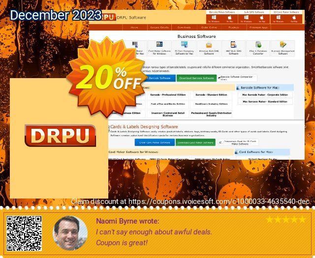 DRPU Barcode Maker software - Corporate Edition - 15 PC License 优秀的 优惠券 软件截图