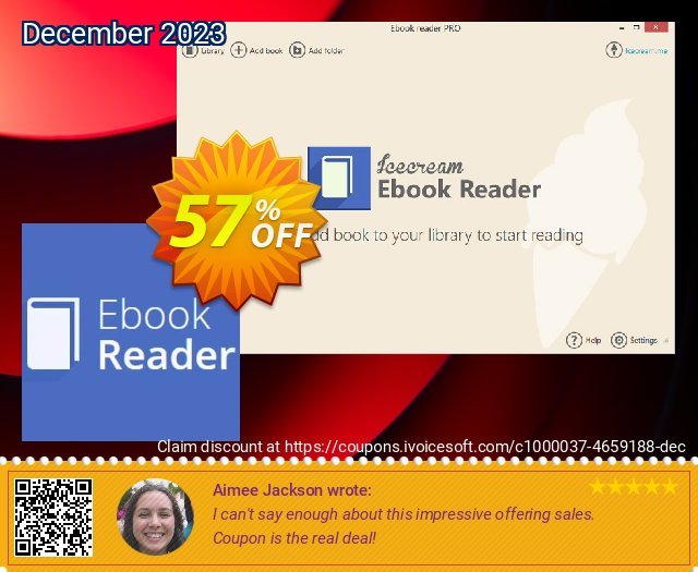 Icecream Ebook Reader PRO eksklusif voucher promo Screenshot