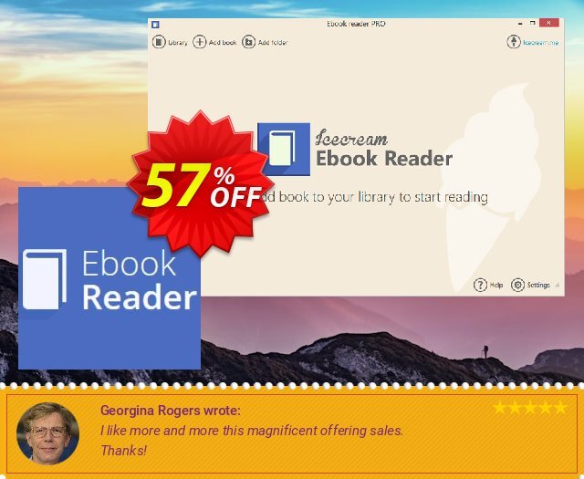 Icecream Ebook Reader PRO menakuntukan penawaran loyalitas pelanggan Screenshot