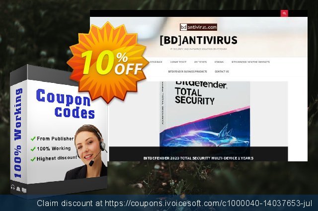 Get 10% OFF Bitdefender Total Security 2019 Multi-Device, 2 years - 3 device offering sales