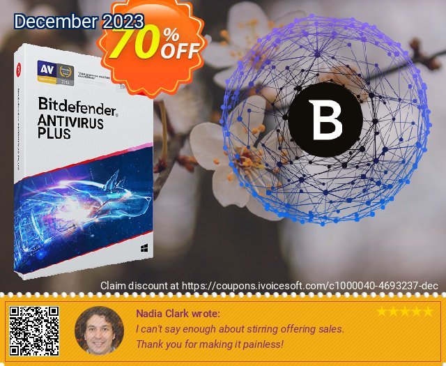 Bitdefender Antivirus Plus 2022 令人敬畏的 产品销售 软件截图