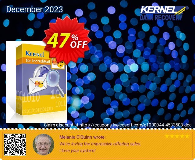 Kernel for IncrediMail Recovery (Technician License) discount 47% OFF, 2022 New Year's Day deals. Kernel Recovery for IncrediMail - Technician License imposing offer code 2022
