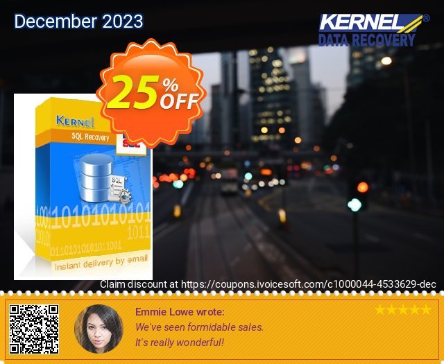 Kernel for SQL Recovery (Technician License) discount 25% OFF, 2022 January promo. Kernel Recovery for SQL - Technician License excellent promo code 2022