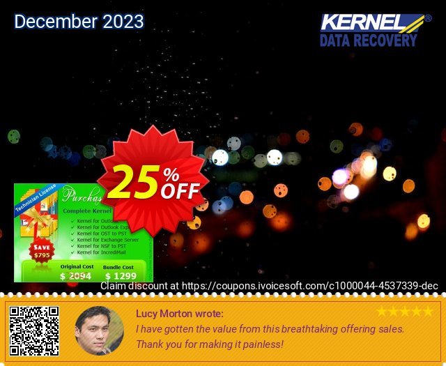Bundle Complete Kernel Email Repair discount 25% OFF, 2022 All Hallows' Eve discount. Complete Kernel Email Repair - Technician License best promo code 2022