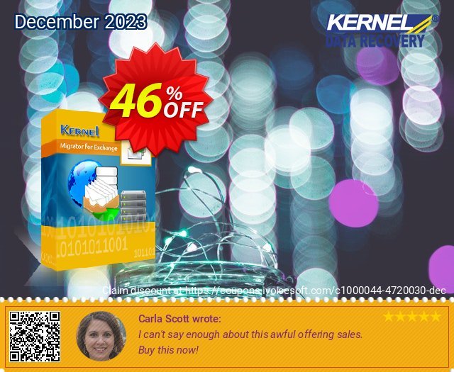 Kernel Migrator for Exchange (250 Mailboxes) discount 46% OFF, 2024 Good Friday offer. Kernel Migrator for Exchange ( 101 - 250 Mailboxes ) Staggering offer code 2024