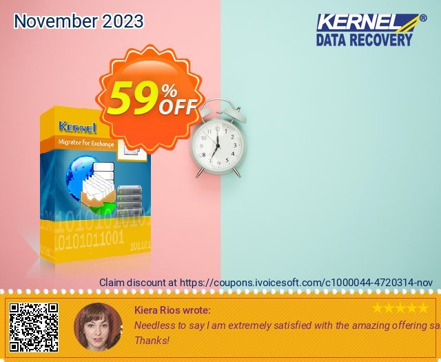 Kernel Migrator for Exchange (100 Mailboxes) discount 59% OFF, 2024 Mother Day discount. Kernel Migrator for Exchange ( 1 to 100 Mailboxes ) Marvelous promotions code 2024