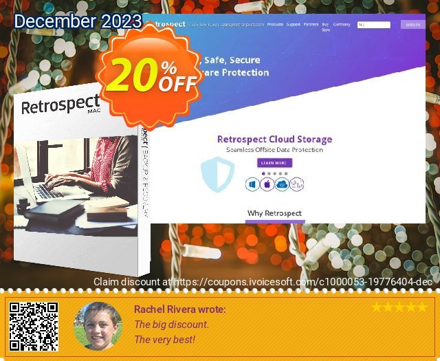 Retrospect Solo for Mac discount 20% OFF, 2022 Discovery Day promotions. Retrospect Solo v.17 for Mac Fearsome sales code 2022