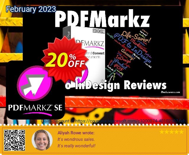 PDFMarkz SE for Windows (Perpetual) discount 20% OFF, 2024 Easter Day offer. 20% OFF PDFMarkz SE for Windows (Perpetua), verified