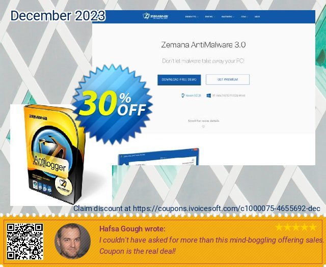 Zemana AntiLogger discount 30% OFF, 2022 Happy New Year offering sales. Newsletter Special Offer 30%
