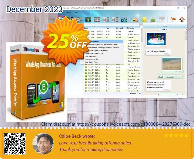 Backuptrans WhatsApp Business Transfer (Family Edition) fantastisch Verkaufsförderung Bildschirmfoto