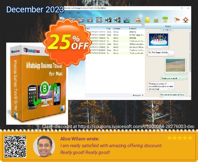 Backuptrans WhatsApp Business Transfer for Mac (Business Edition) unik promo Screenshot