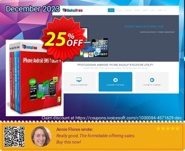 Backuptrans iPhone Android SMS Transfer + discount 25% OFF, 2024 Spring discount. Holiday Deals