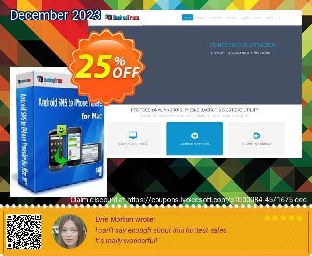 Backuptrans Android iPhone SMS Transfer + for Mac (Business Edition) erstaunlich Außendienst-Promotions Bildschirmfoto