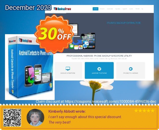 Backuptrans Android Contacts to iPhone Transfer (Business Edition) discount 30% OFF, 2024 April Fools' Day offering sales. Backuptrans Android Contacts to iPhone Transfer (Business Edition) hottest sales code 2024