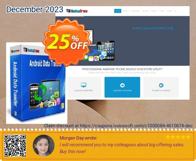 Backuptrans Android Data Transfer (Business Edition) erstaunlich Außendienst-Promotions Bildschirmfoto