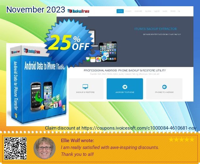 Backuptrans Android Data to iPhone Transfer (Family Edition) discount 25% OFF, 2024 Mother Day offering sales. Backuptrans Android Data to iPhone Transfer (Family Edition) awful deals code 2024
