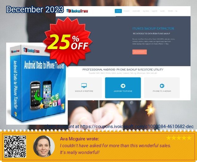 Backuptrans Android Data to iPhone Transfer (Business Edition) discount 25% OFF, 2024 Easter Day offering sales. Backuptrans Android Data to iPhone Transfer (Business Edition) awful offer code 2024