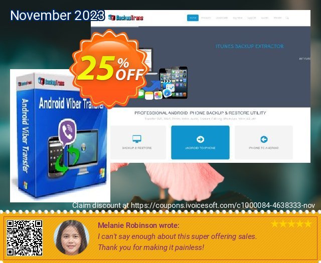 Backuptrans Android Viber Transfer discount 25% OFF, 2024 Int' Nurses Day promotions. Backuptrans Android Viber Transfer (Personal Edition) hottest discount code 2024