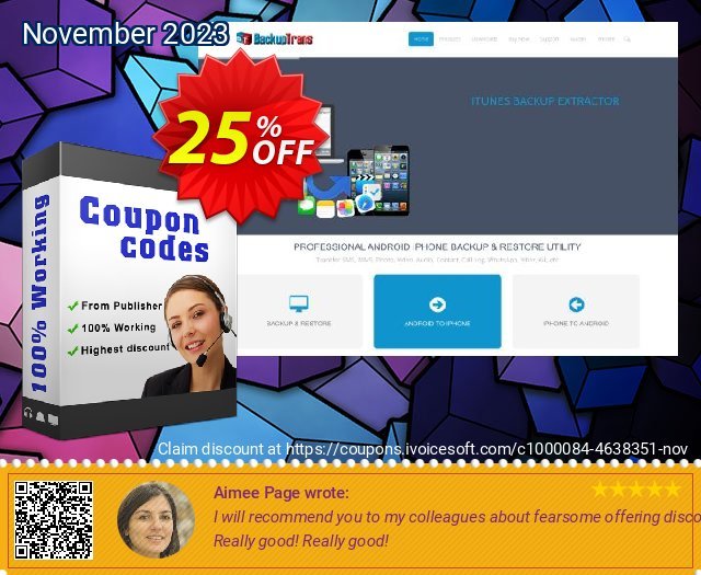 Backuptrans Android iPhone Viber Transfer + discount 25% OFF, 2024 Working Day discounts. Back to School Discount