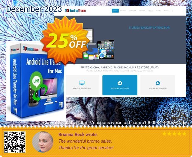 Backuptrans Android Line Transfer for Mac (Business Edition) fantastisch Verkaufsförderung Bildschirmfoto