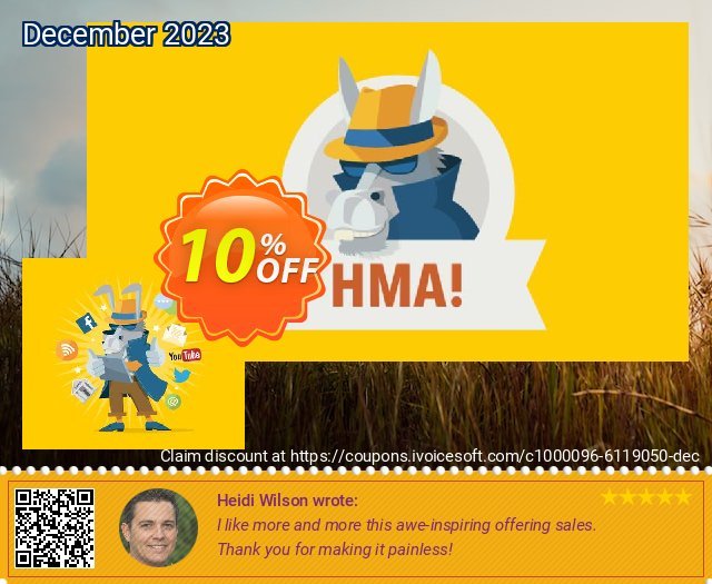 HMA! Pro VPN (30-day Trial) discount 10% OFF, 2024 Mother's Day discounts. HMA! Pro VPN (30-day Trial) big offer code 2024