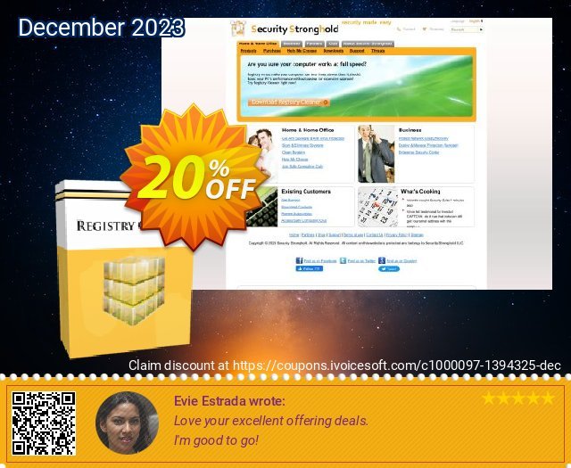 Stronghold Registry Cleaner wunderschön Verkaufsförderung Bildschirmfoto