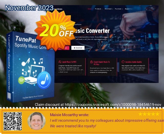 TunePat Spotify Music Converter for Mac discount 20% OFF, 2022 Happy New Year offering discount. TunePat Spotify Music Converter for Mac special discount code 2022
