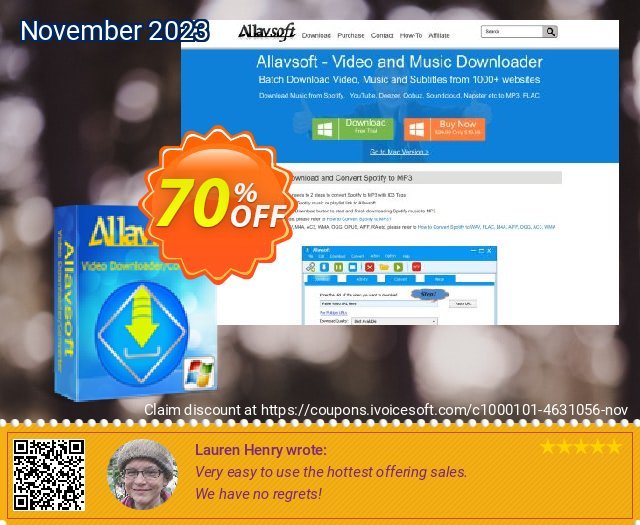 Allavsoft (Lifetime License) mengherankan kupon Screenshot